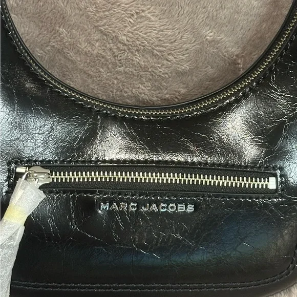 Marc Jacobs Shiny Black Leather Hobo Bag